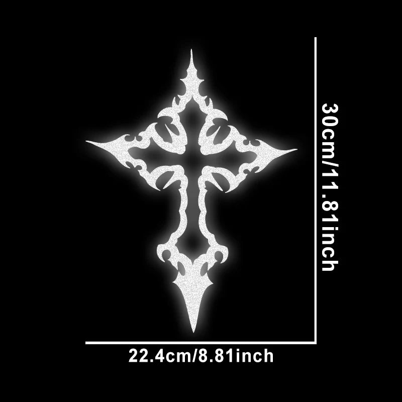 1PC Reflective Gothic Cross Car Stickers Waterproof Vinyl Decals for Auto Window Trunk Door Body for Your Car Faith Expression