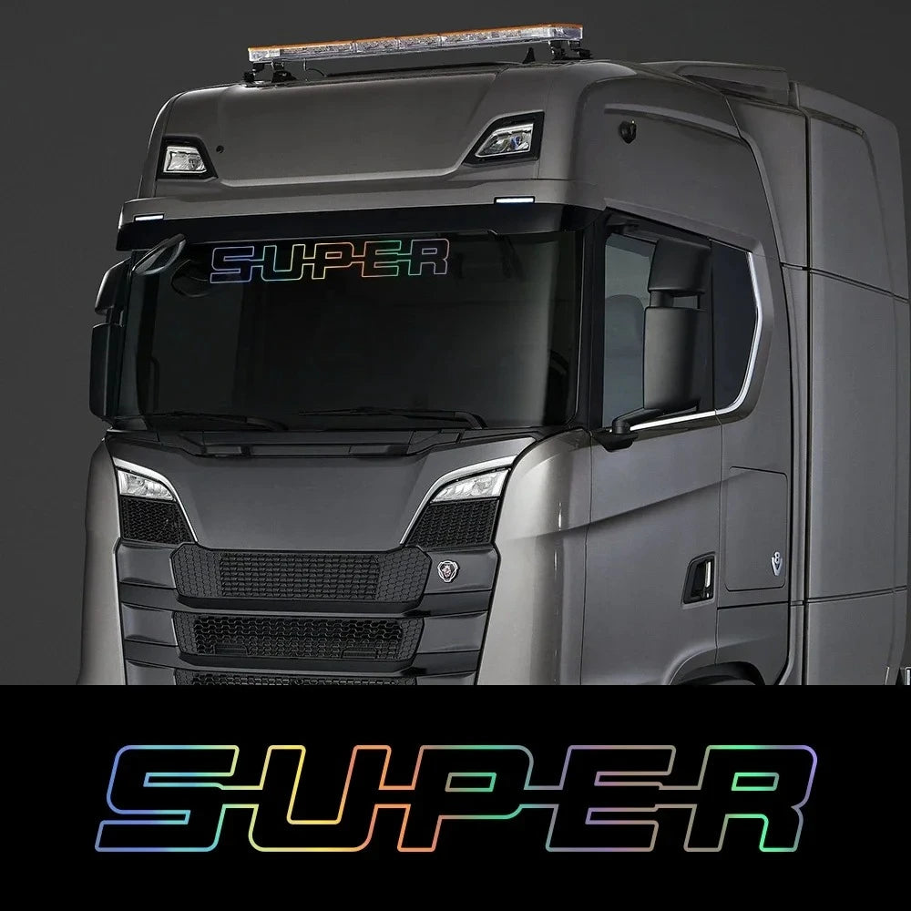 SUPER Car Windshield Sticker For Scania R S G Series Vinyl Film Decor Decal Heavy Big Truck Semi Trailer Auto Tuning Accessories