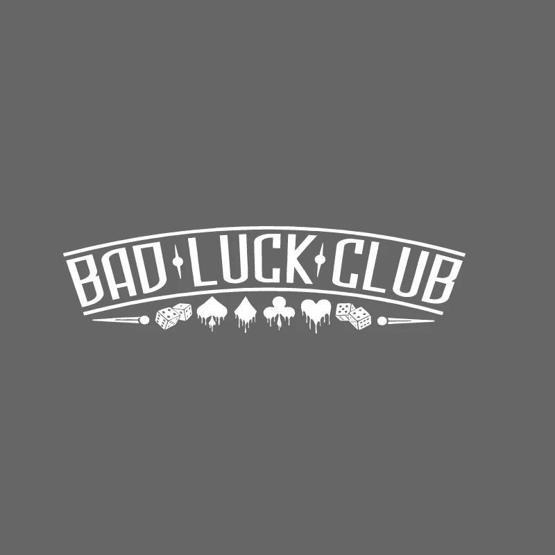 JDM Rear Window Car Decal Windshield Sticker Banner Rocker Side Back Window Bad Luck Club Suits Dice Poor Choices