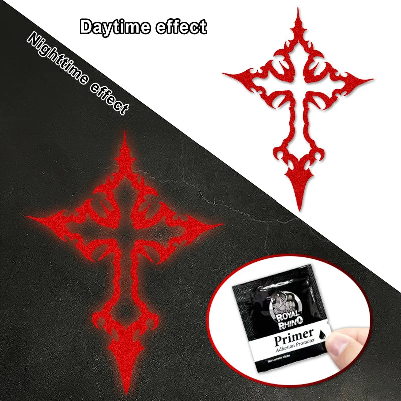 1PC Reflective Gothic Cross Car Stickers Waterproof Vinyl Decals for Auto Window Trunk Door Body for Your Car Faith Expression