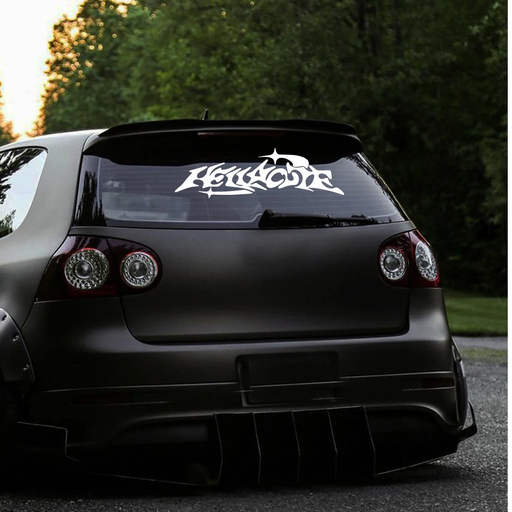 Hellacute Banner JDM Rear Window Car Decal Windshield Sticker Banner Rocker Side Back Window Car and Motorcycle Stickers