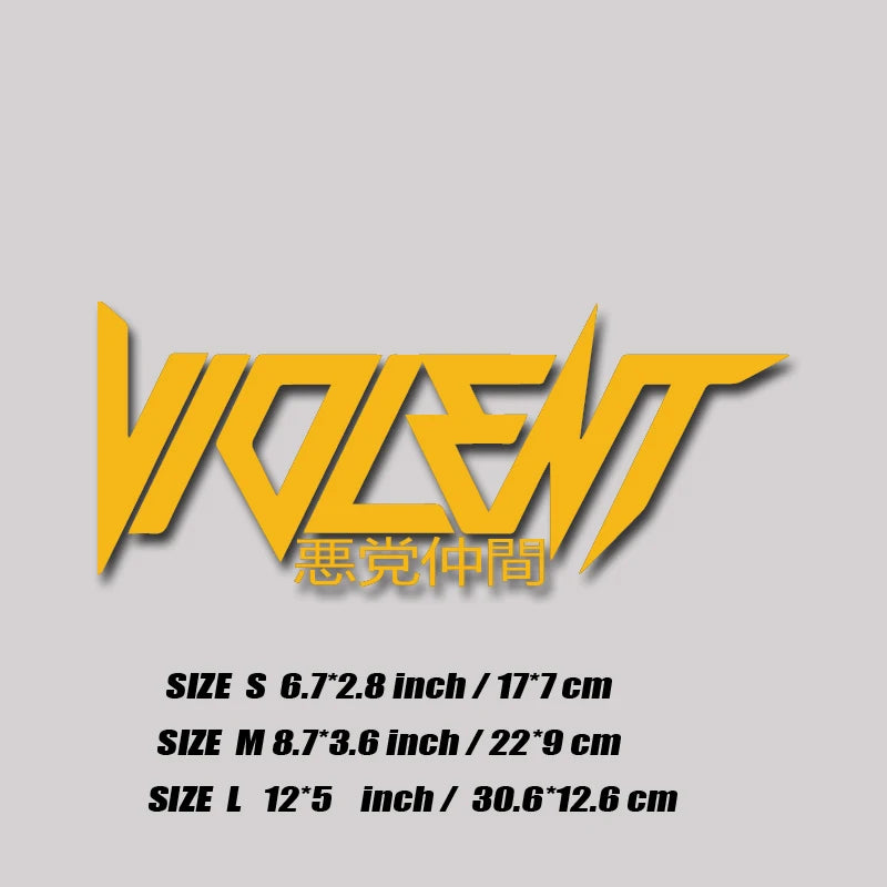 "VIOLENT" decal,JDM style stickers,creative&fashion decal with high quality for car trucks motorcycles&laptops!For a Unique look