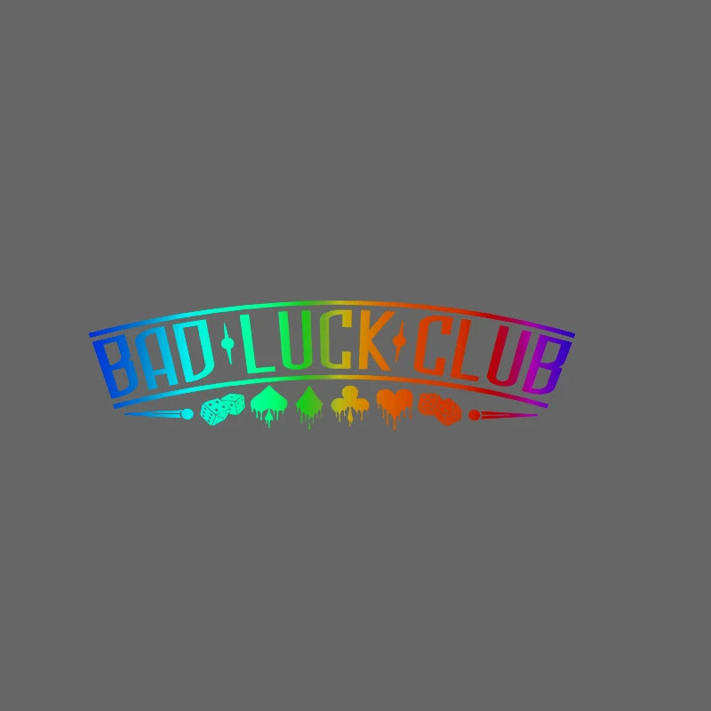 JDM Rear Window Car Decal Windshield Sticker Banner Rocker Side Back Window Bad Luck Club Suits Dice Poor Choices