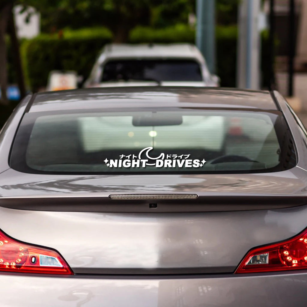 NIGHT DRIVES JDM windshield side window body modification personality pull flower waterproof car sticker motorcycle  car sticker
