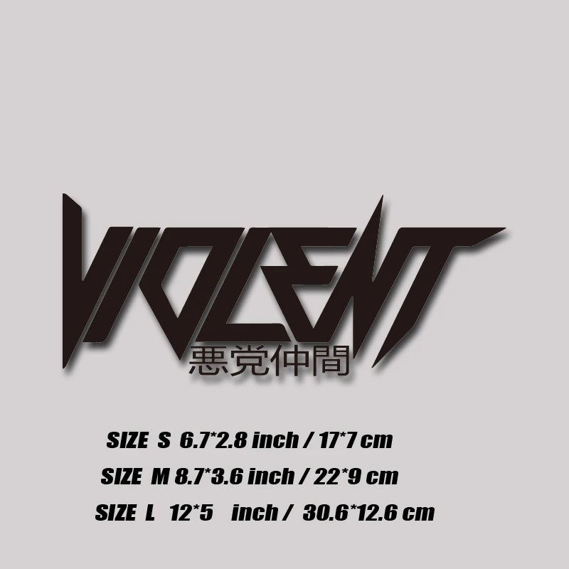 "VIOLENT" decal,JDM style stickers,creative&fashion decal with high quality for car trucks motorcycles&laptops!For a Unique look
