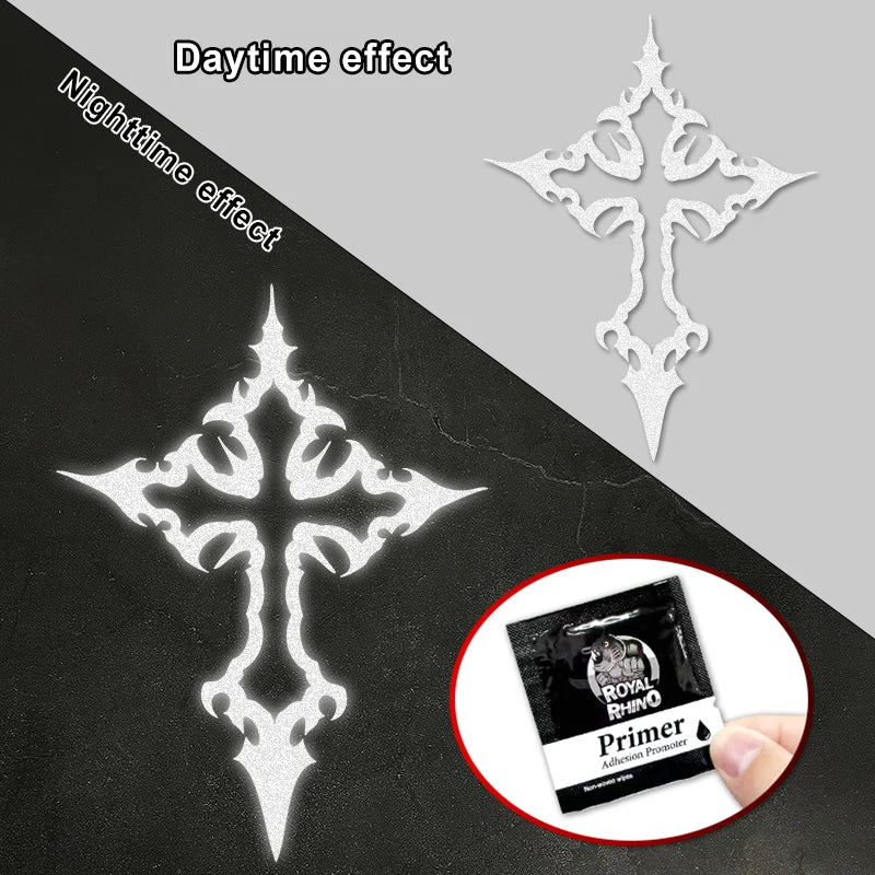 1PC Reflective Gothic Cross Car Stickers Waterproof Vinyl Decals for Auto Window Trunk Door Body for Your Car Faith Expression