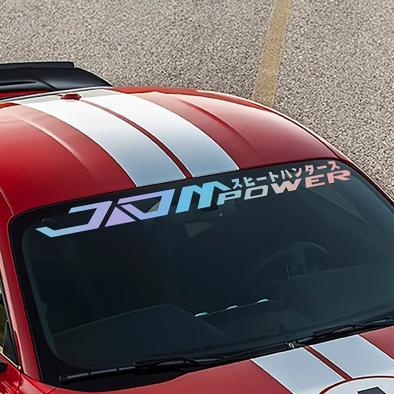 JDM Style Windshield Decal - Large 98.5cm Vinyl Sticker (Waterproof, Non-Fading) for Car Decoration