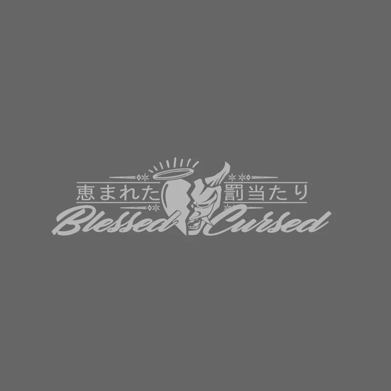 JDM Rear Window Car Decal Windshield Sticker Banner Rocker Side Back Window Oni Blessed Cursed Bad Luck Kanji Heart Angel