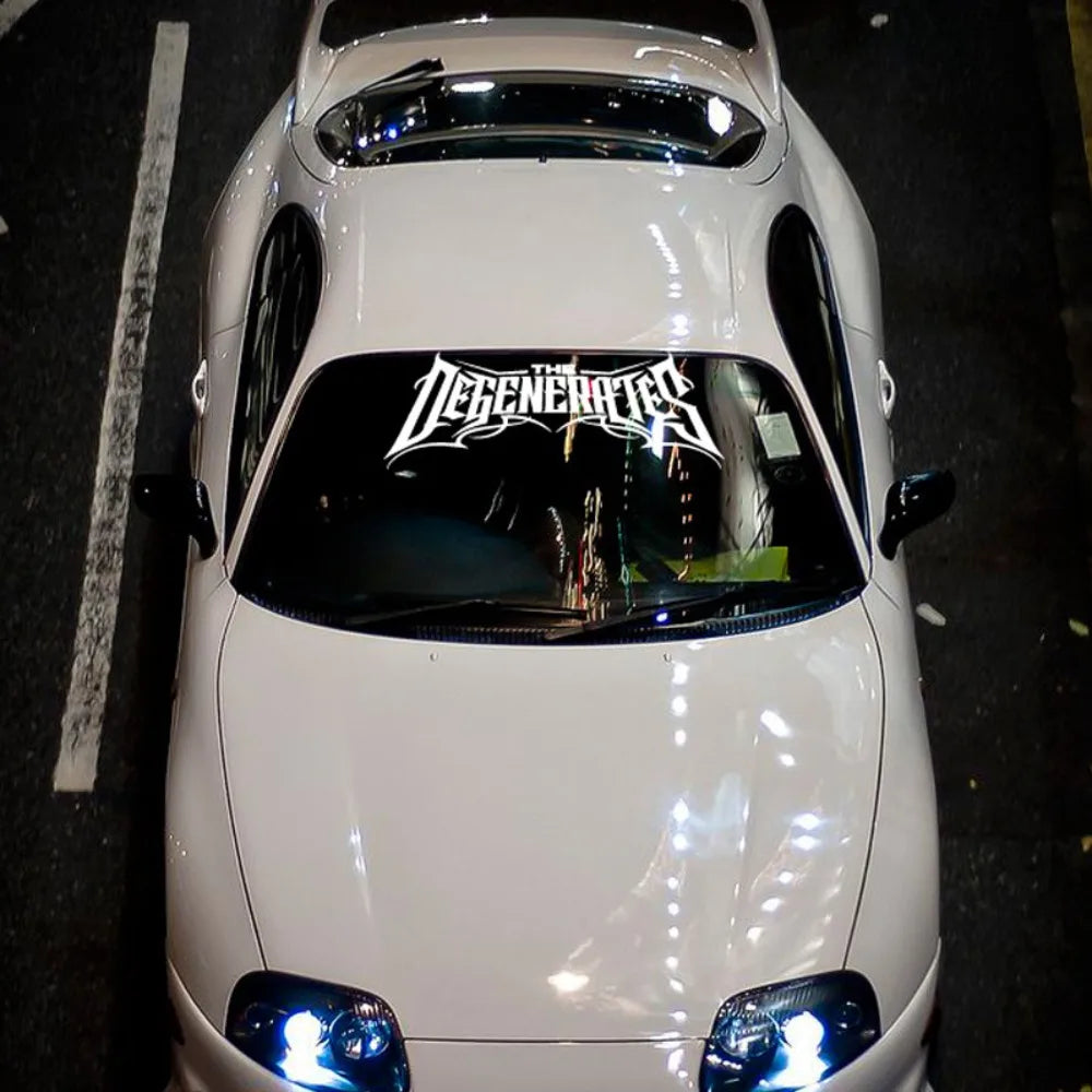 1pc THE DEGENERATES JDM Sport Decor Windshield Banner Decal Waterproof Vinyl Sticker for Car Truck Front Windshield Auto Body