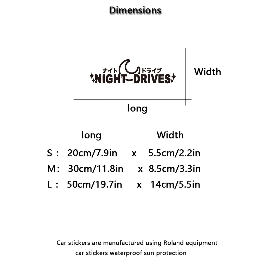 NIGHT DRIVES JDM windshield side window body modification personality pull flower waterproof car sticker motorcycle  car sticker