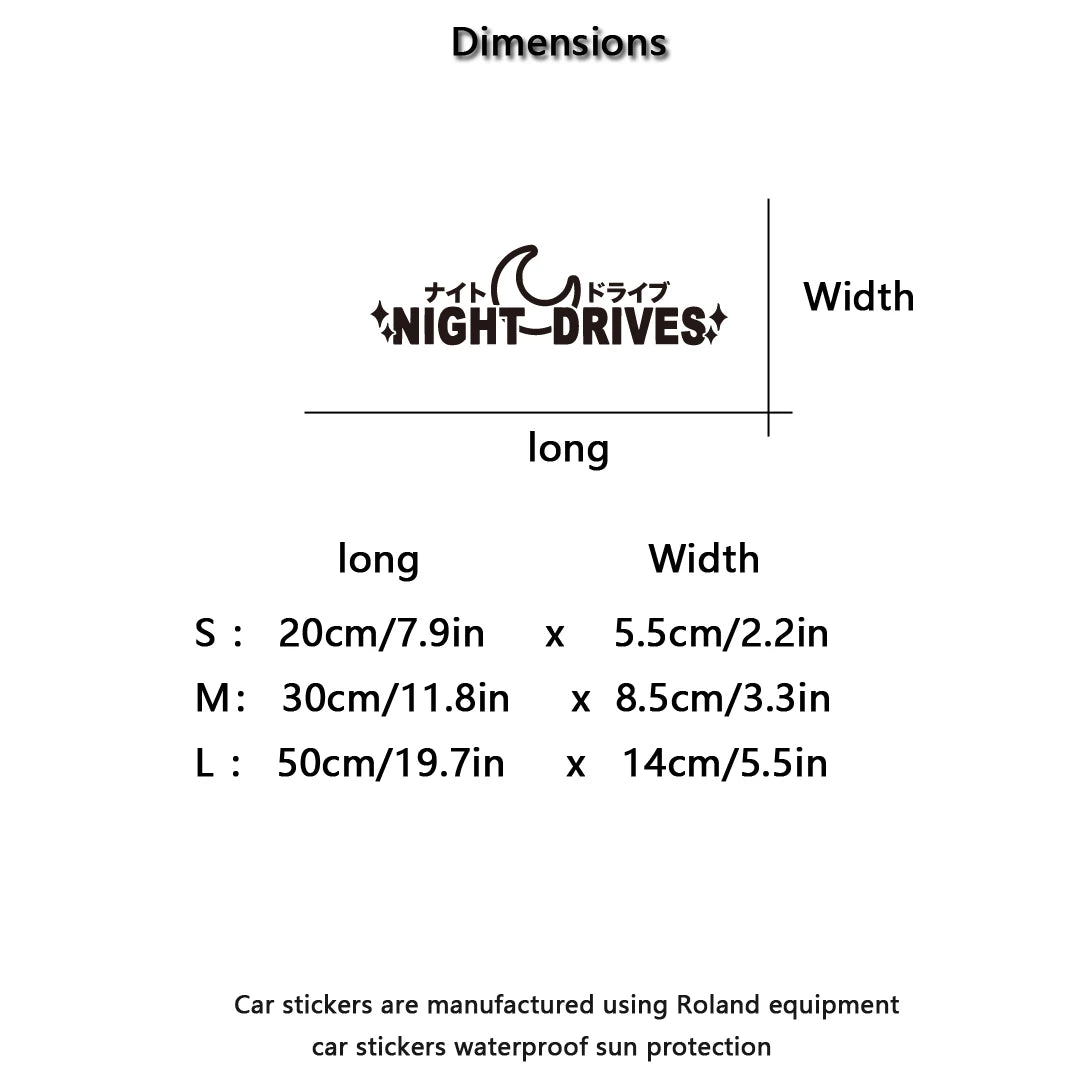 NIGHT DRIVES JDM windshield side window body modification personality pull flower waterproof car sticker motorcycle  car sticker