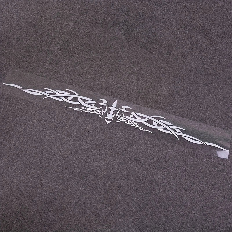 1PC Laser Reflective Wing Stripe Decal - 98.5x11.8cm Vinyl Sticker for Car Exterior (Cool Totem Design, Waterproof)