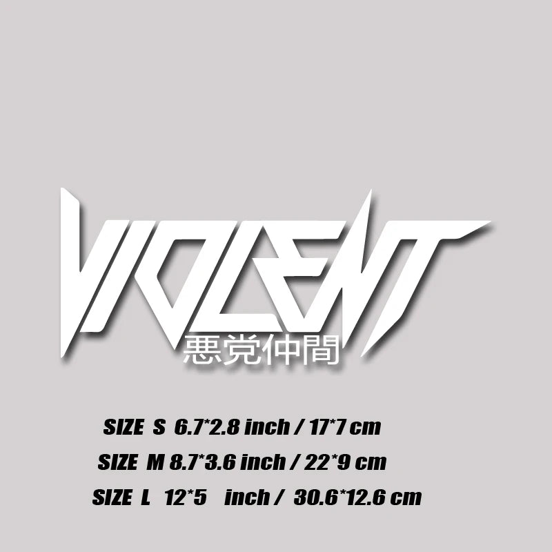 "VIOLENT" decal,JDM style stickers,creative&fashion decal with high quality for car trucks motorcycles&laptops!For a Unique look
