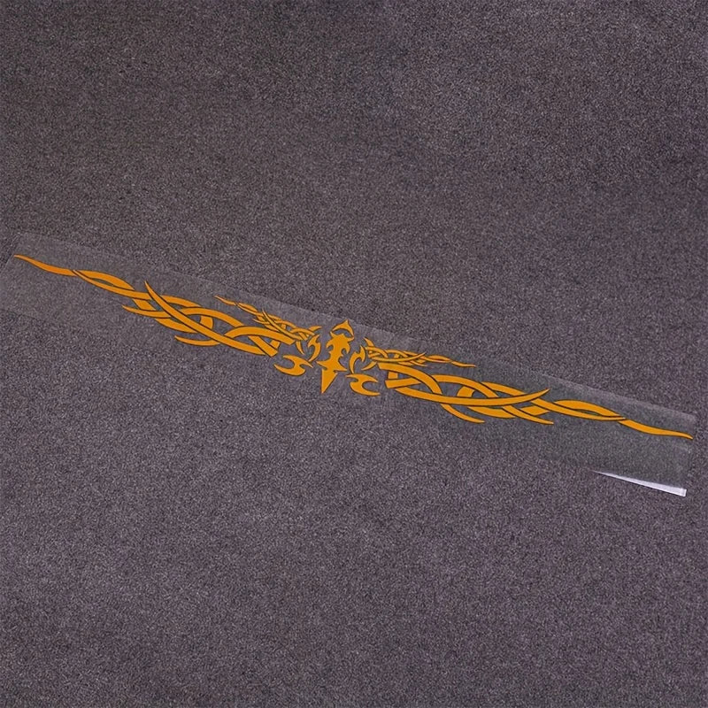 1PC Laser Reflective Wing Stripe Decal - 98.5x11.8cm Vinyl Sticker for Car Exterior (Cool Totem Design, Waterproof)