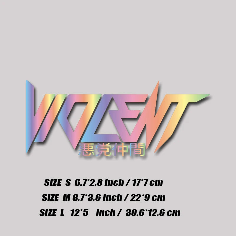 "VIOLENT" decal,JDM style stickers,creative&fashion decal with high quality for car trucks motorcycles&laptops!For a Unique look
