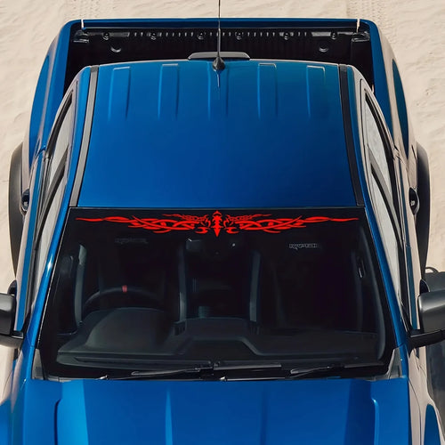 1PC Laser Reflective Wing Stripe Decal - 98.5x11.8cm Vinyl Sticker for Car Exterior (Cool Totem Design, Waterproof)