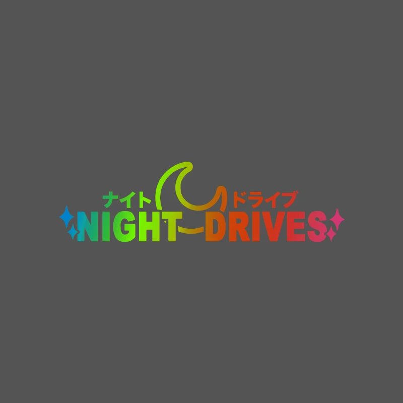 NIGHT DRIVES JDM windshield side window body modification personality pull flower waterproof car sticker motorcycle  car sticker