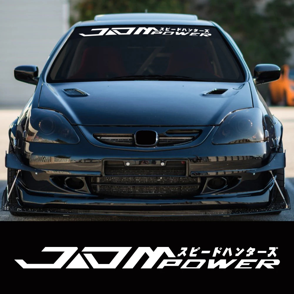 JDM Japanese Racing Vinyl Decal for Car Windshield Waterproof Non-Fading Self-Adhesive Car Sticker Auto Decoration Accessories